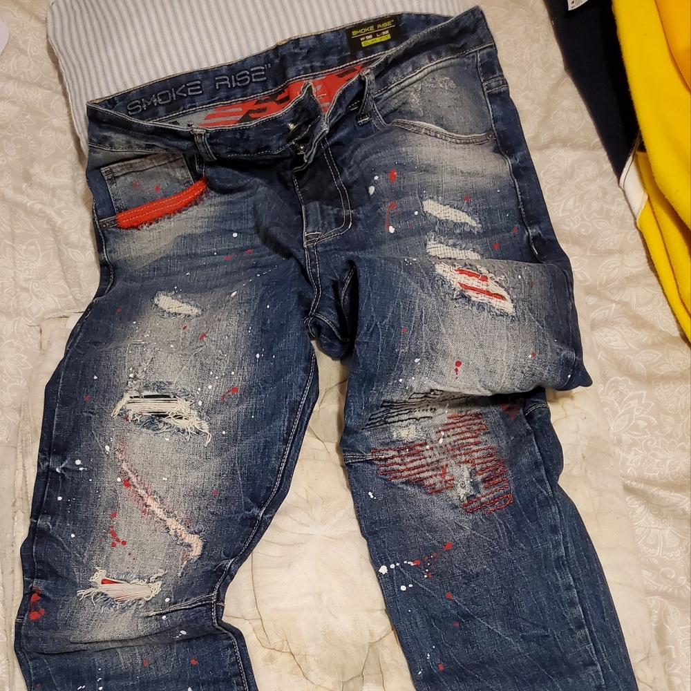 Smoke rise denim jeans